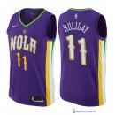Maillot NBA Pas Cher New Orleans Pelicans Jrue Holiday 11 Nike Purpura Ville 2017/18