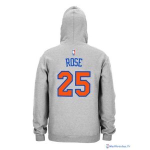 Sweat Capuche NBA New York Knicks Derrick Rose 25 Gris