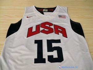 Maillot NBA Pas Cher USA 2012 Anthony 15 Blanc