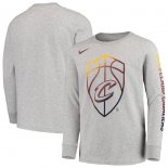 Cleveland Cavaliers Nike Heathered Gray Mezzo Logo Performance Long Sleeve T-Shirt