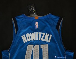 Maillot NBA Pas Cher Dallas Mavericks Dirk Nowitzki 41 Bleu Icon 2017/18