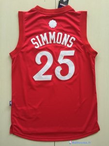 Maillot NBA Pas Cher Noël Philadelphi Sixers Ben Simmons 25 Rouge