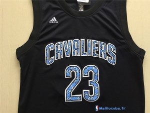 Maillot NBA Pas Cher Cleveland Cavaliers LeBron James 23 Noir Diamant