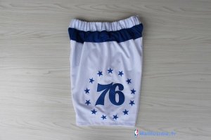 Pantalon NBA Pas Cher Philadelphia Sixers Retro Blanc