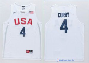 Maillot NBA Pas Cher USA 2016 Curry 4 Blanc