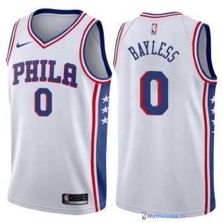 Maillot NBA Pas Cher Philadelphia Sixers Jerryd Bayless 0 Blanc Association 2017/18