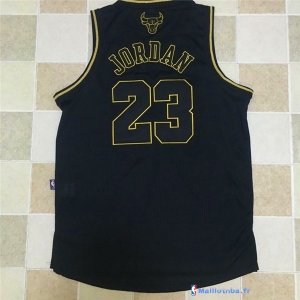 Maillot NBA Pas Cher Chicago Bulls Michael Jordan 23 Noir Or