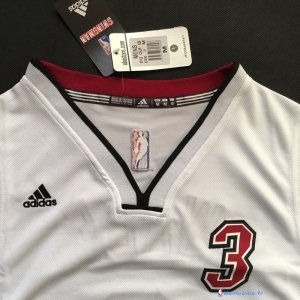 Maillot NBA Pas Cher Miami Heat Dwyane Wade 3 Retro Blanc