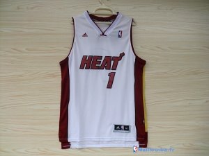 Maillot NBA Pas Cher Miami Heat Chris Bosh 1 Blanc Rouge