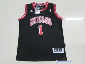 Maillot NBA Pas Cher Chicago Bulls Junior Derrick Rose 1 Noir