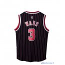 Maillot NBA Pas Cher Chicago Bulls Dwyane Wade 3 Noir Bande