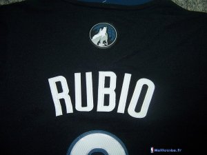 Maillot NBA Pas Cher Minnesota Timberwolves Ricky Rubio 9 Noir MC