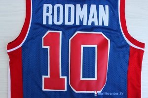 Maillot NBA Pas Cher Detroit Pistons Dennis Rodman 10 Bleu