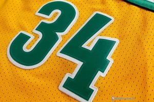 Maillot NBA Pas Cher Seattle Supersonics Ray Allen 34 Jaune