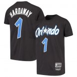 Orlando Magic Penny Hardaway Mitchell & Ness Black Hardwood Classics Name & Number T-Shirt