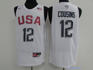 Maillot NBA Pas Cher USA 2016 DeMarcus Cousins 12 Blanc