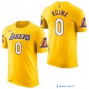 Maillot Manche Courte Los Angeles Lakers Kyle Kuzma 0 Jaune 2017/18