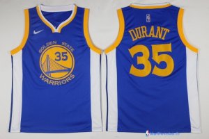 Maillot NBA Pas Cher Golden State Warriors Kevin Durant 35 Bleu Icon 2017/18