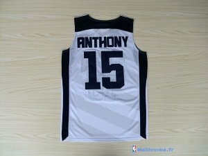 Maillot NBA Pas Cher USA 2012 Anthony 15 Blanc