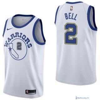 Maillot NBA Pas Cher Golden State Warriors Jordan Bell 2 Nike Retro Blanc 2017/18