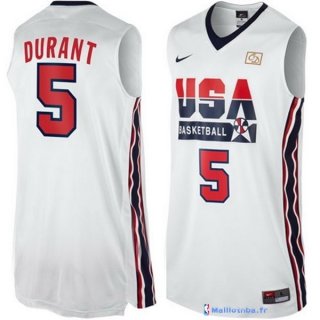 Maillot NBA Pas Cher USA 1992 Kevin Durant 5 Blanc