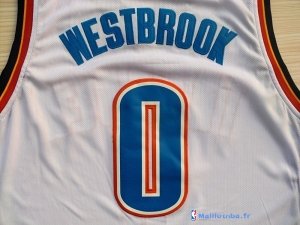 Maillot NBA Pas Cher Oklahoma City Thunder Russell Westbrook 0 Blanc