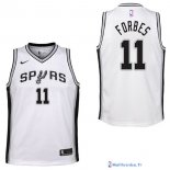 Maillot NBA Pas Cher San Antonio Spurs Junior Bryn Forbes 11 Blanc Association 2017/18