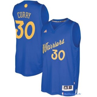 Maillot NBA Pas Cher Noël Golden State Warriors Stephen Curry 30 Bleu