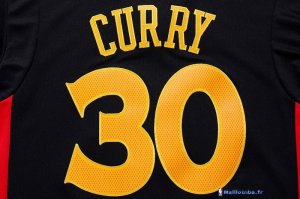 Maillot NBA Pas Cher Golden State Warriors Stephen Curry 30 Noir Rouge MC