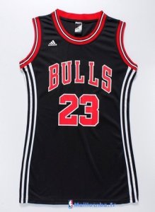 Maillot NBA Pas Cher Chicago Bulls Femme Michael Jordan 23 Noir