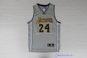 Maillot NBA Pas Cher Los Angeles Lakers Kobe Bryant 24 Gris Jaune