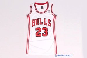 Maillot NBA Pas Cher Chicago Bulls Femme Michael Jordan 23 Blanc