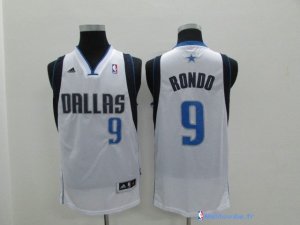 Maillot NBA Pas Cher Dallas Mavericks Rajon Rondo 9 Blanc