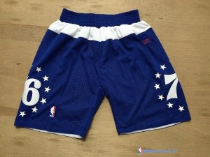 Pantalon NBA Pas Cher Philadelphia Sixers Retro Bleu