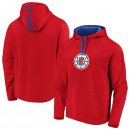 LA Clippers Fanatics Branded RedRoyal Iconic Defender Performance Primary Logo Pullover Hoodie