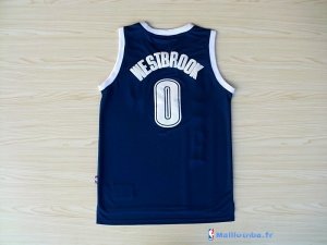 Maillot NBA Pas Cher Oklahoma City Thunder Russell Westbrook 0 Retro Bleu