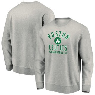 Boston Celtics Fanatics Branded Heathered Gray Iconic Team Arc Stack Fleece Sweatshirt