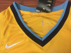 Maillot NBA Pas Cher Denver Nuggets Nikola Jokic 15 Jaune Statement 2017/18