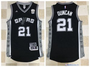 Maillot NBA Pas Cher San Antonio Spurs Tim Duncan 21 Noir Gris