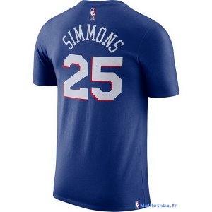 Maillot Manche Courte Philadelphia Sixers Ben Simmons 25 Bleu 2017/18