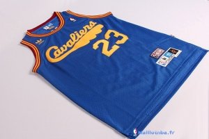 Maillot NBA Pas Cher Cleveland Cavaliers LeBron James 23 Retro Bleu