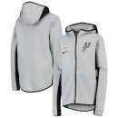 San Antonio Spurs Nike Silver Team Logo Showtime Performance Raglan Full-Zip Hoodie