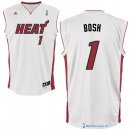 Maillot NBA Pas Cher Miami Heat Chris Bosh 1 Blanc Rouge