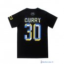 Maillot NBA Pas Cher Golden State Warriors Stephen Curry 30 Noir Bleu MC