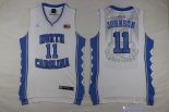 Maillot NCAA Pas Cher North Carolina Johson 11 Blanc