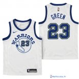 Maillot NBA Pas Cher Golden State Warriors Junior Draymond Green 23 Nike Retro Blanc 2017/18