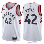 Maillot NBA Pas Cher Toronto Raptors Jakob Poeltl 42 Blanc Association 2017/18