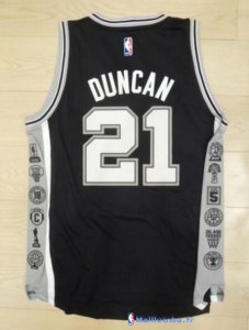 Maillot NBA Pas Cher San Antonio Spurs Tim Duncan 21 Noir Gris