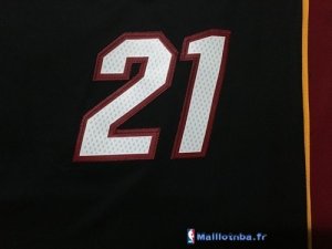 Maillot NBA Pas Cher Miami Heat Jamaal Magloire 12 Noir Rouge