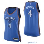 Maillot NBA Pas Cher Oklahoma City Thunder Femme Nick Collison 4 Bleu Icon 2017/18